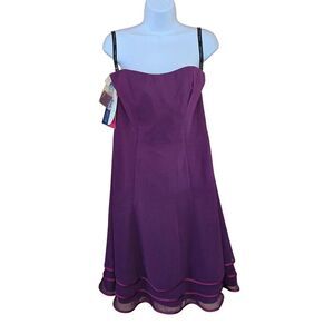 Alfred Angelo Purple Strapless Party Layered coquette formal sexy mini glam